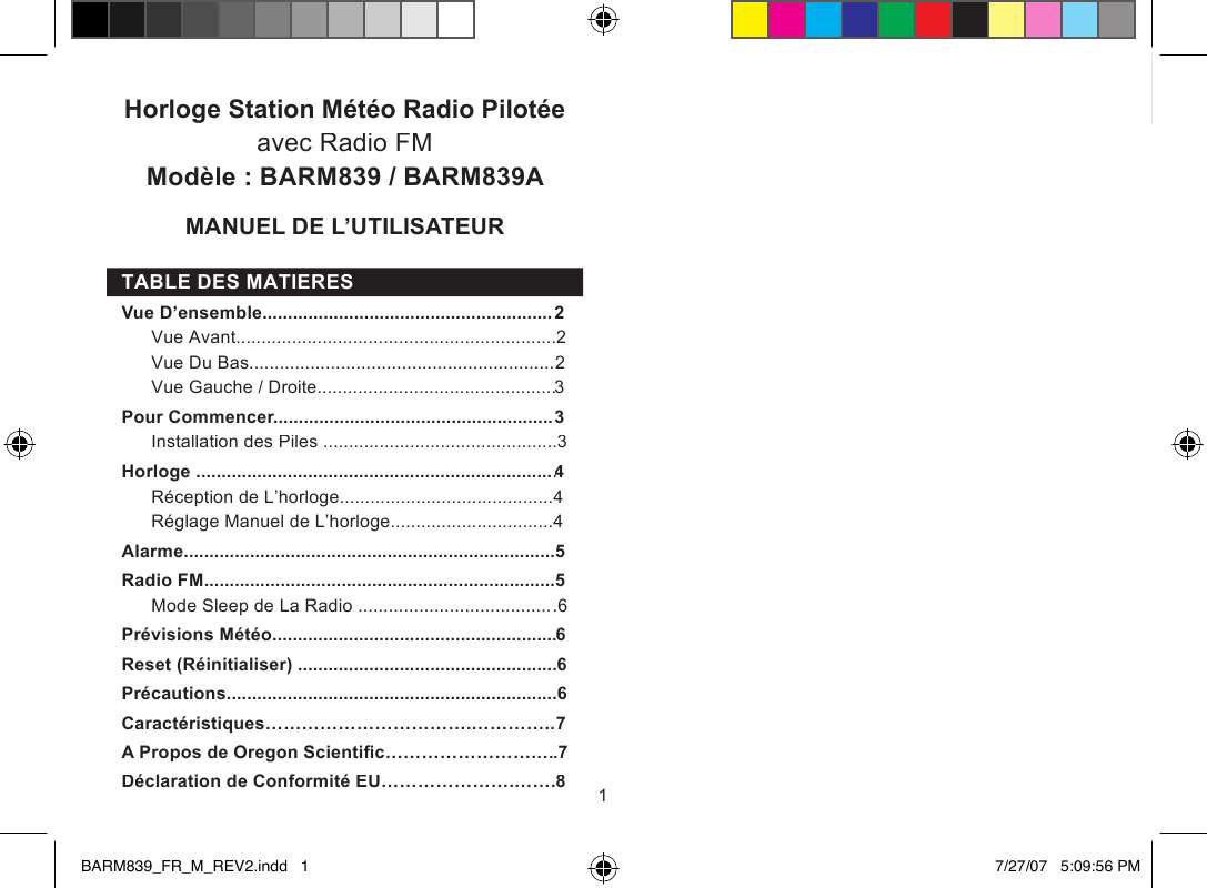 Station Meteo Oregon Scientific Mode D Emploi